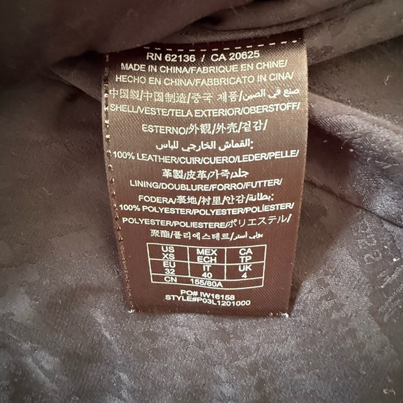 Guess by Marciano Black Leather Moto Vest Size Extra Small XS - Picture 10 of 13